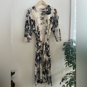 Sheer wrap dress with pockets
